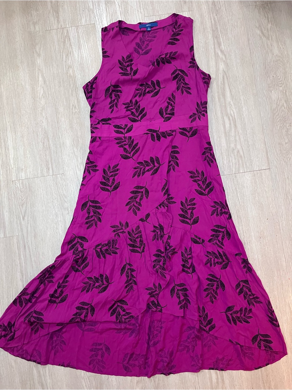 Apt. 9 Purple Sleeveless Tropical Leaf-Print Maxi Dress PL